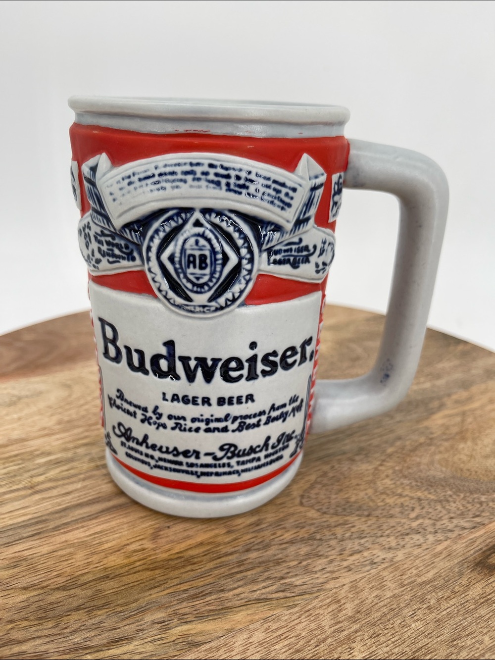 Budweiser Label Stein Vintage Ceramarte 1976 CS18